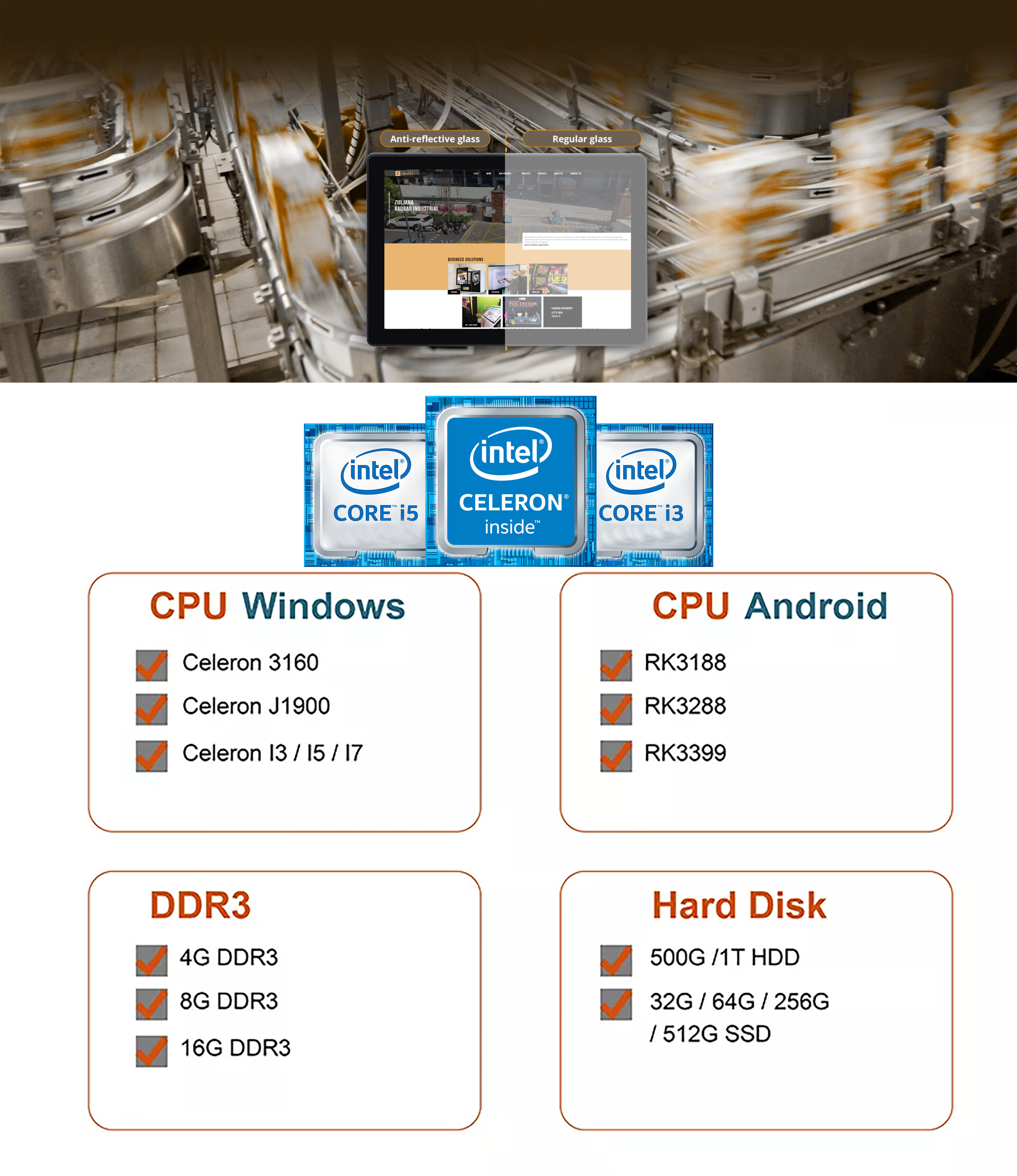 10.1 inch Fanless Embedded Industrial Touch Panel Pc Window