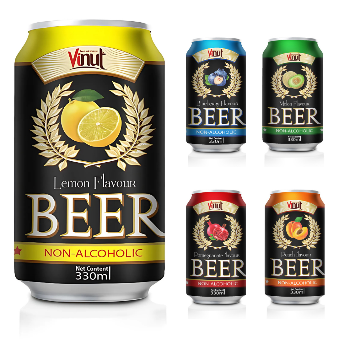Non Alcoholic Beer Drink Malt Flavour 330ml VINUT Vietnam Beverage Factory|Sugar Free Free Sample Wholesaler Price Private Label