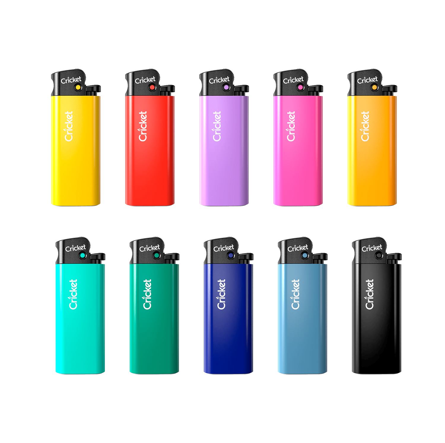 Brand New Cricket Lighters Pack Of 5 Disposable Lighters Original Cricket Regular