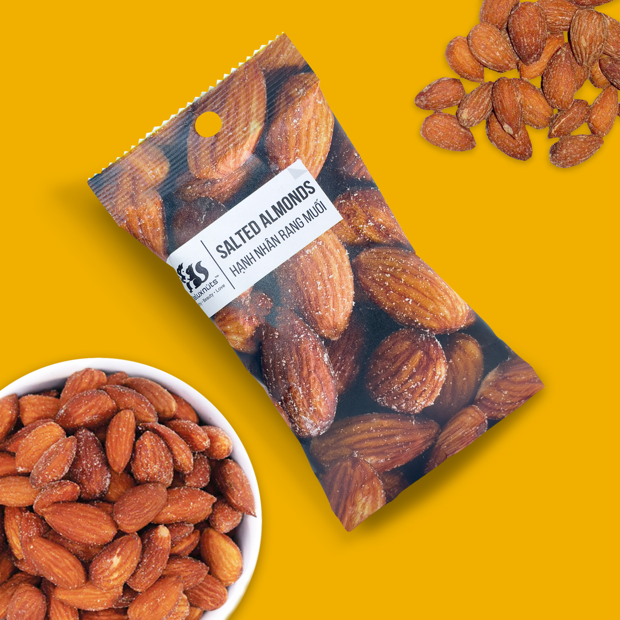 Salt Roasted Almond 40G Good Price Low Fat Instant Use Crunchy Small Bag Stir Fried Manufacture From Vietnam
