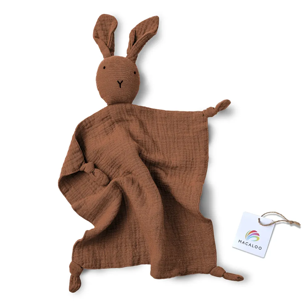 New arrival so lovey stuffed animal blanket 74 colors available customized organic cotton baby muslin bunny comforter toy