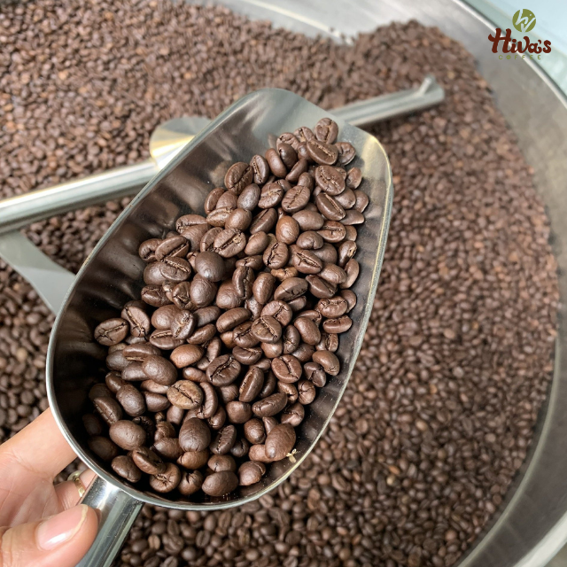 Хорошая цена, жареные кофейные зерна, Вьетнам, Hiva's coffee, 100% чистый робуста, 0,25 кг, средний жареный шоколад, принимаем OEM, свежий кофе