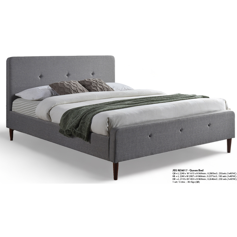Queen Bed 5 feet JEU AE 8017 Bedroom Modern Home Furniture Genuine Leather PVC PU Fabric Modular Design Frame Divan Malay