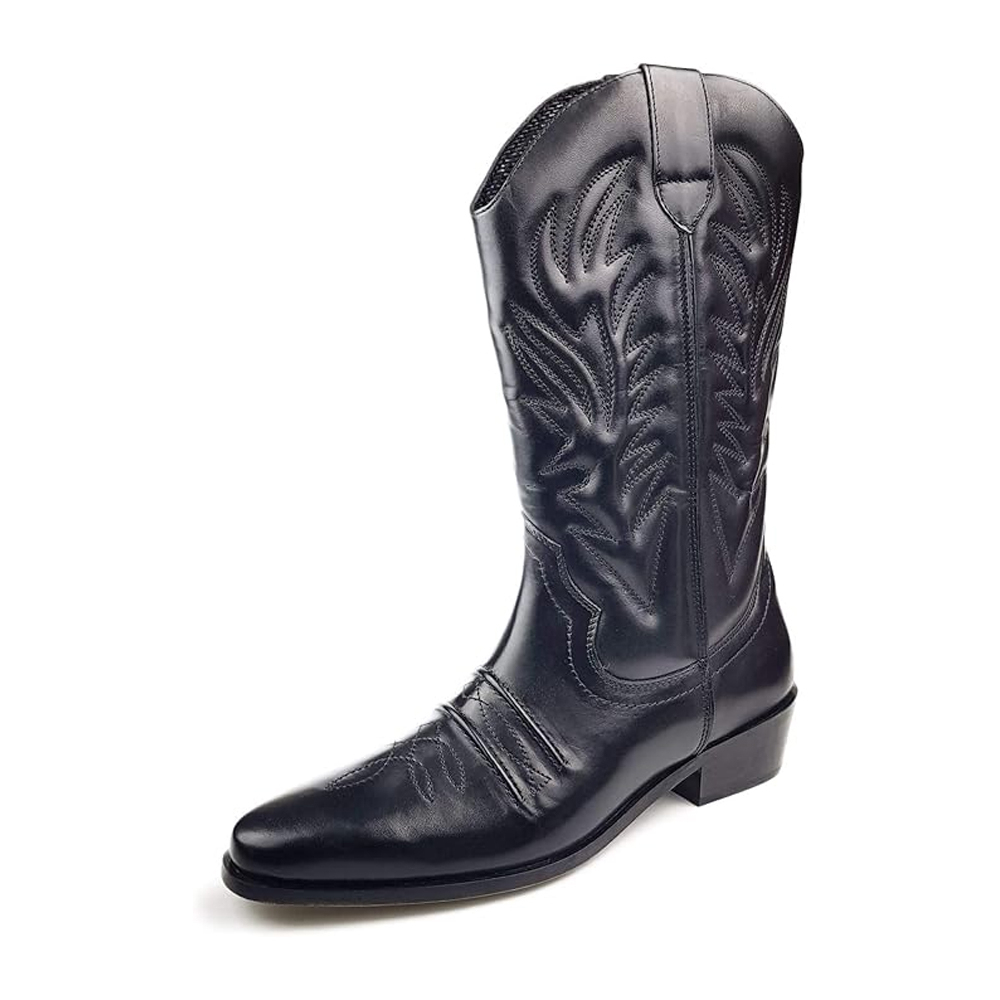 Trendy Handmade Men's Cowboy Boots Full Alligator Skin Style Pure Leather Slip-on Cowboy Shoes Wear and for Men