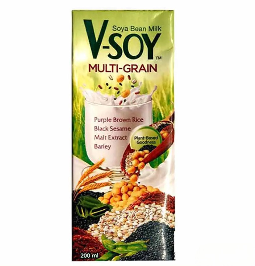 V-Soy Multigrain Soya Bean Milk UHT 200MLX4'SX12