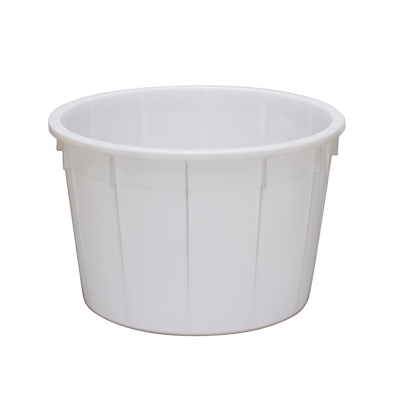Top quality cylindrical tub made of neutral PEHD (High Density Polyethylene) suitable for food