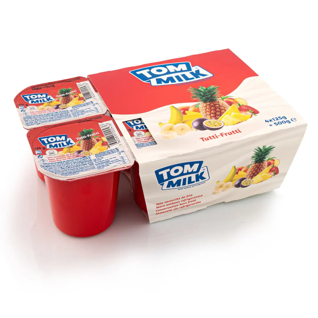 Long Life Tutti-Frutti Flavoured Yoghurt TOM MILK pack 4x125g