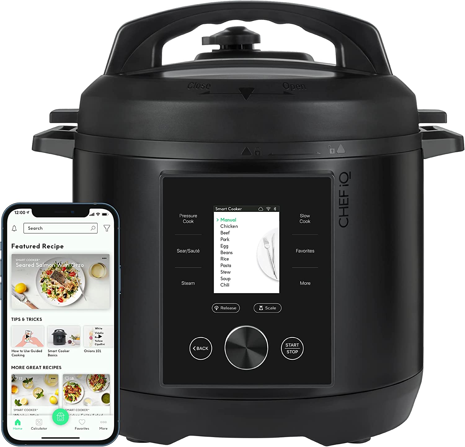 Умная электрическая скороварка CHEF iQ с Wi-Fi и встроенной шкалой, простая в использовании Мультиварка 10 в 1 с более 1000 наведениями