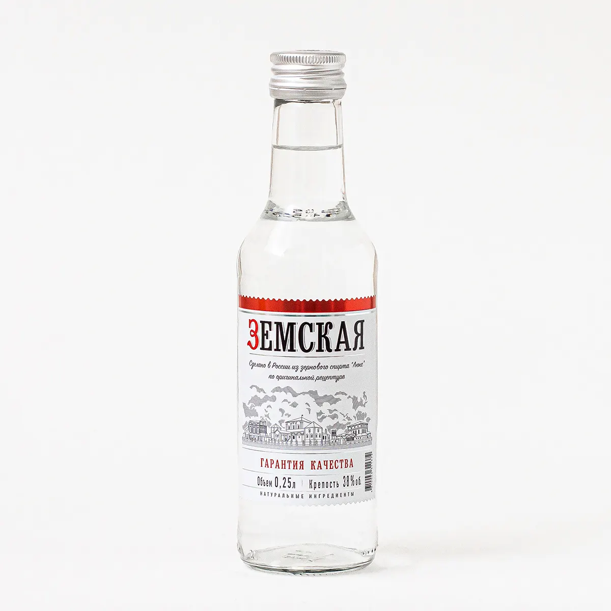 100 % Premium quality LUX 250 ml 40% traditional wheat alcohol drink 'Zemskaya' Soft vodka for drinking