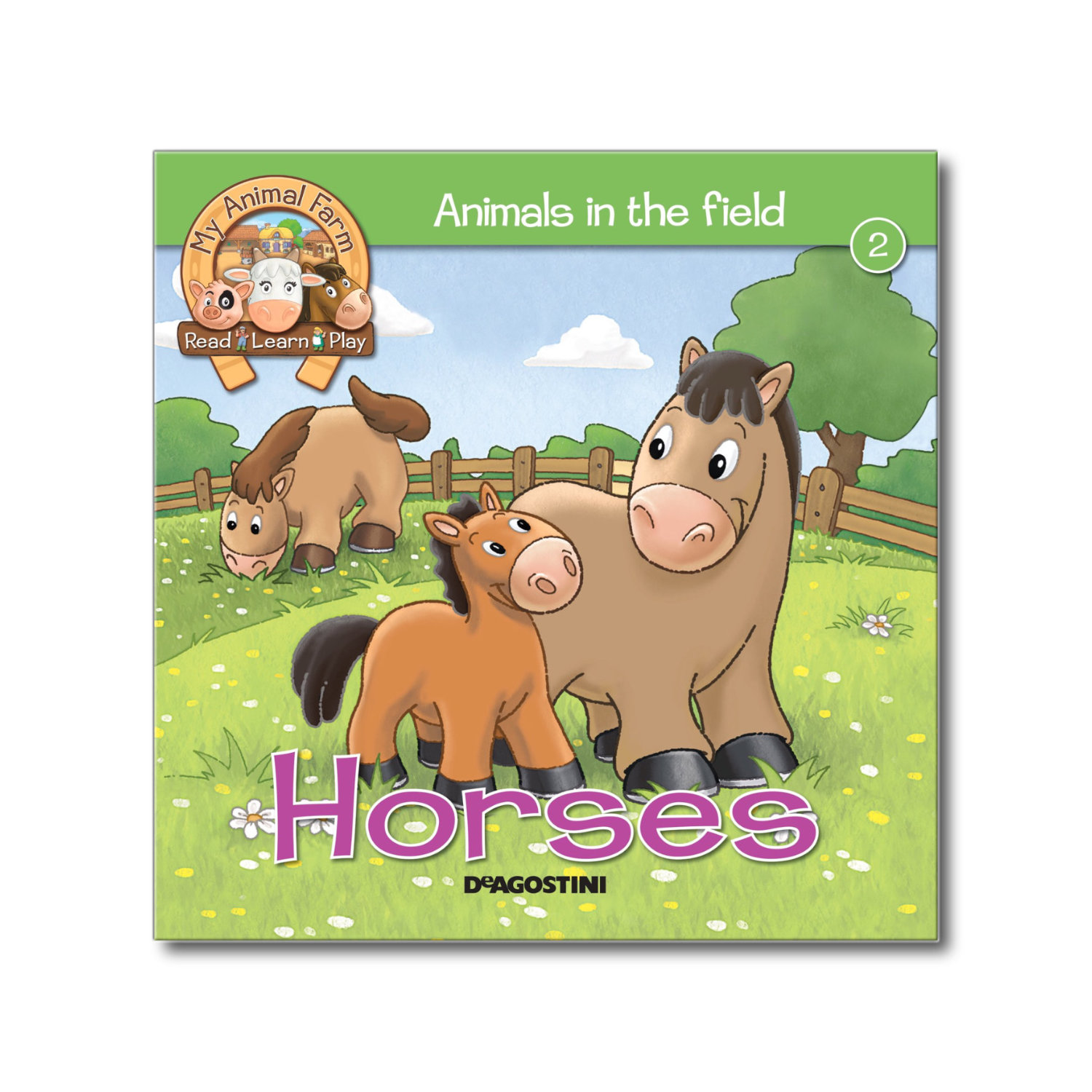 Innovative Farm Animals Kids Book Series - Horse Family Book with Figurine - Discover Horses and Their Relatives