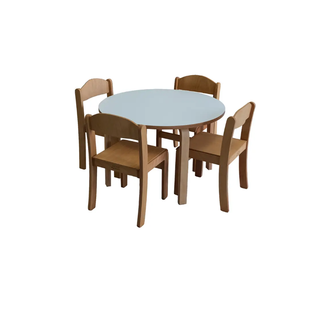 Children Table Elegant and Functional Modern Design Round Kids Table Laminated Furniture for Kindergarten EN71-3