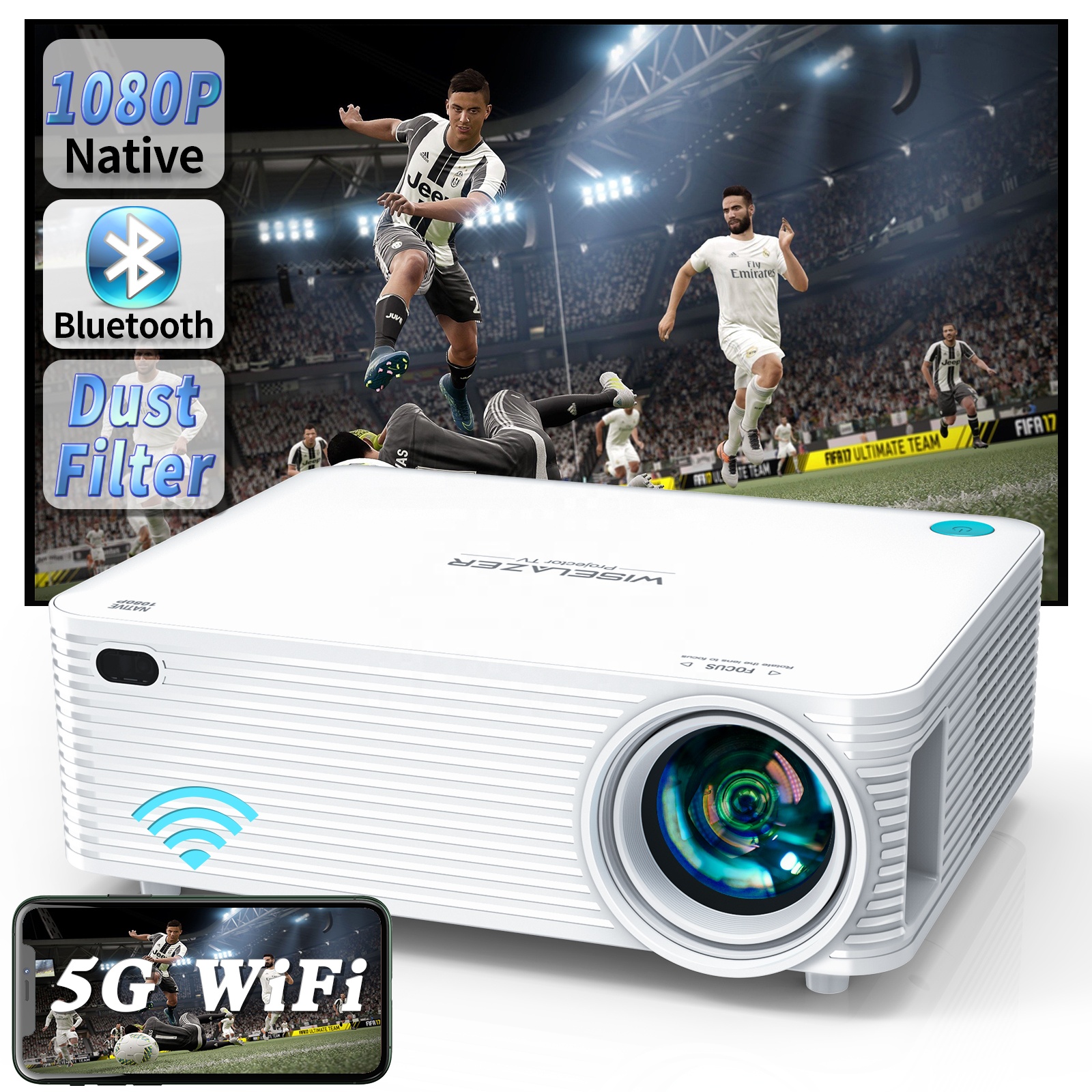 ZAOLIGHTEC A30 Full HD 1080P Smart Android WIFI беспроводной домашний кинотеатр LED 3D LCD Видео мобильный 4K кинотеатр портативный мини-проектор