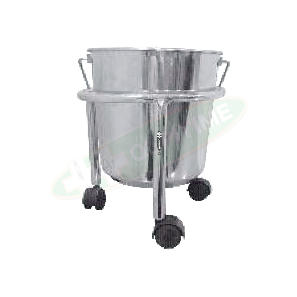 Hospitime Hospital Kick Bucket Trolley with Stainless Steel Bucket MS/SS Framework Hospital & OT Ward Furniture