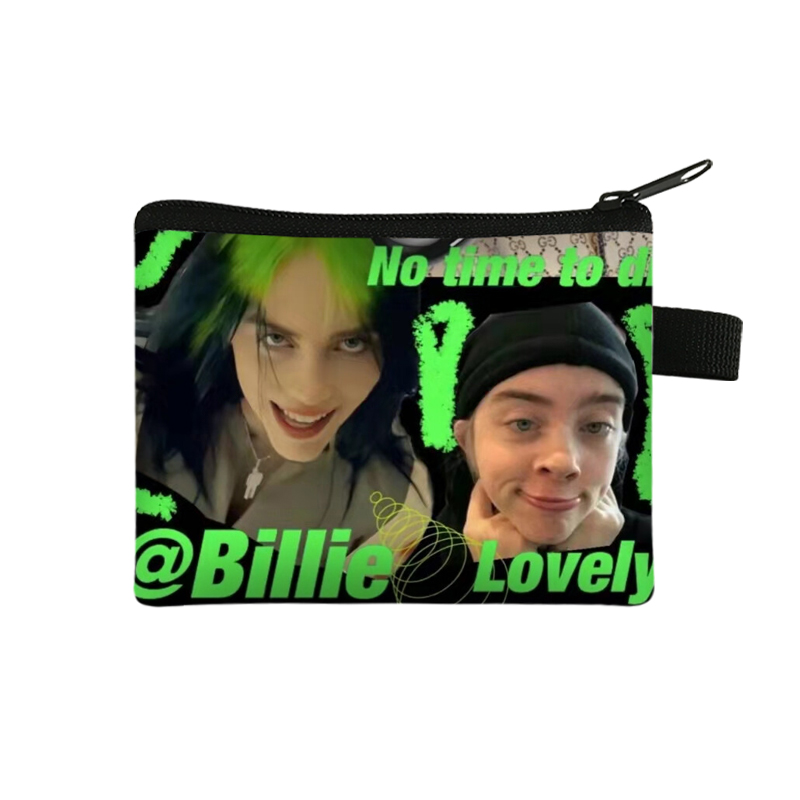 Модный кошелек для монет Billie Eilish для девушек, с принтом, оптовая продажа, маленький кошелек на молнии, женская помада, ключи, кредитные карты, мини-сумка