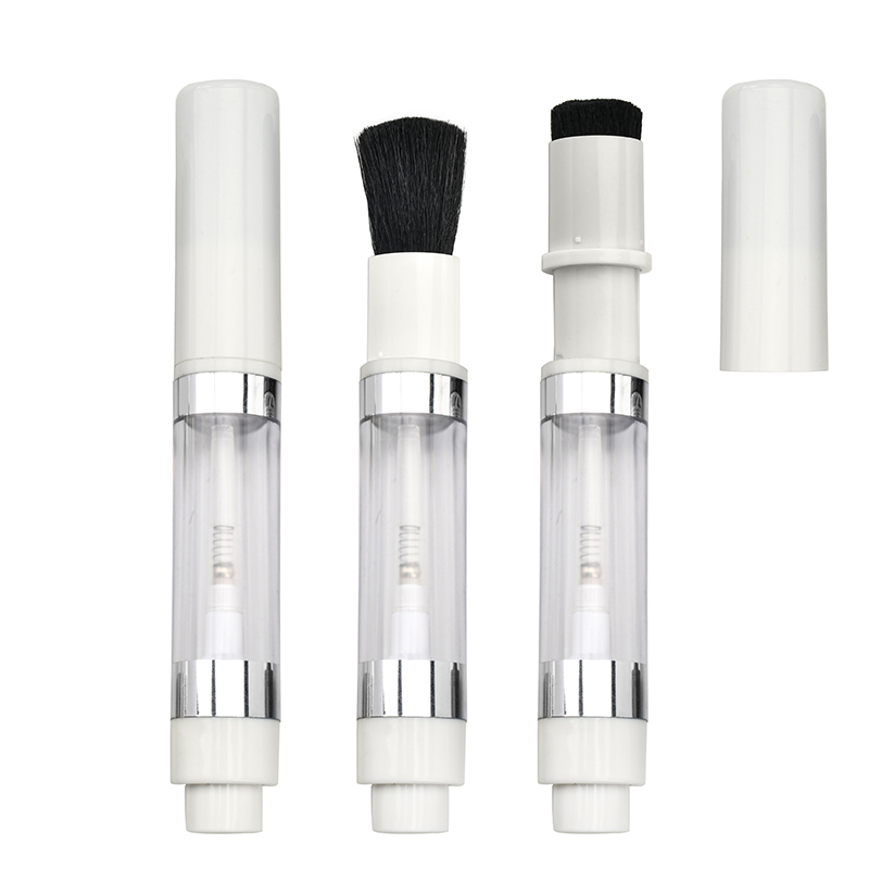 OEM Custom Retractable Body Dispensing Refillable Powder brush Pump Dispenser Makeup Brush