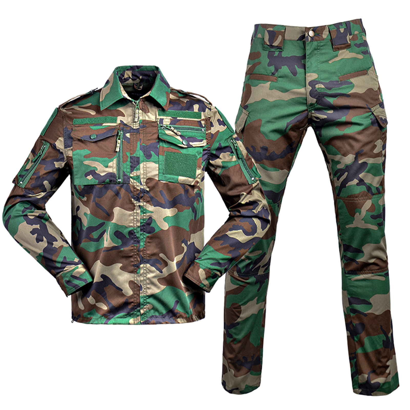 Custom Workwear Jacket Outdoor Hunting Ripstop uniform Camo American Uniform cotton/polyester Combat Camouflage Suit set