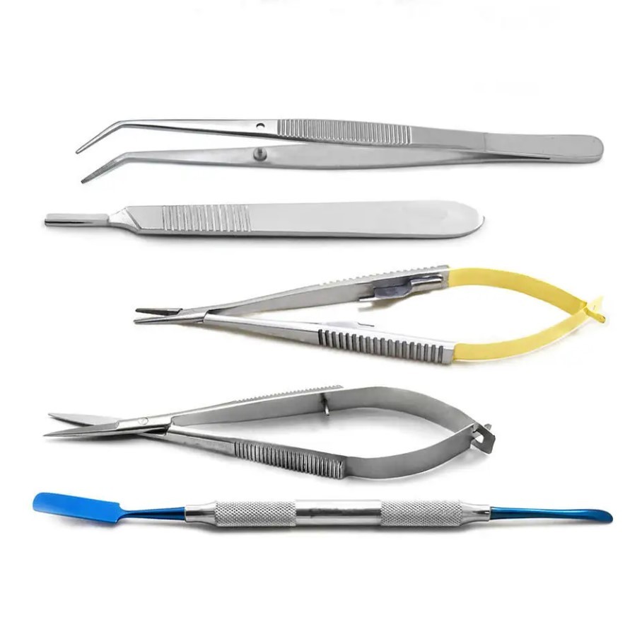 Basic Ophthalmic Surgical Instrument Set for Eye Microsurgery Manual Source Ent PC Ear Cataract Eyelid Scissors Pcs