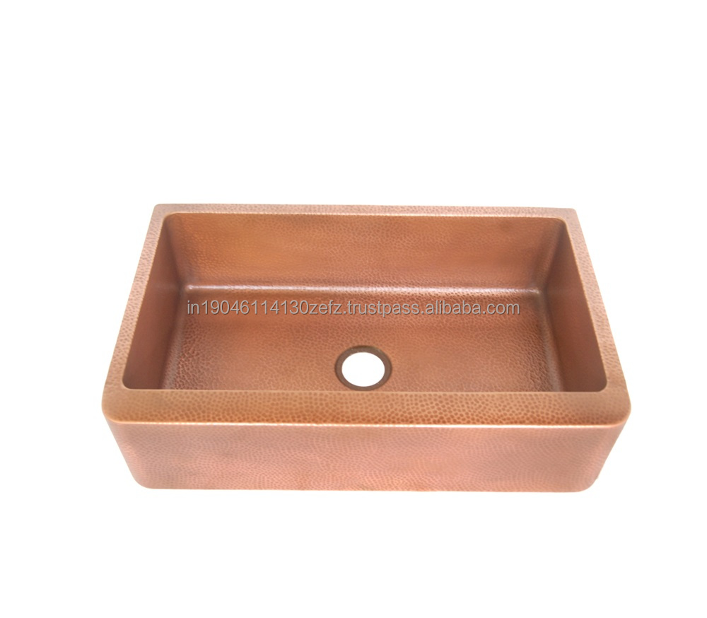 Copper Kitchen Hammered Farmhouse sinks Top quality Classic Antique Finish Heavy Gauge Sink American standard Sink in India