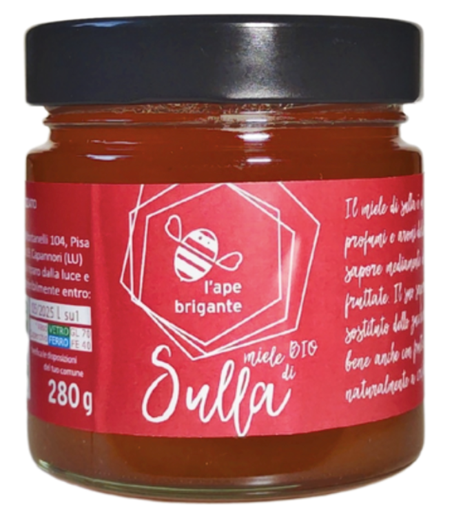 Certified Raw Organic Natural Honey from Tuscany Italy 280g Sulla Honey 100% made in Italy Customization available