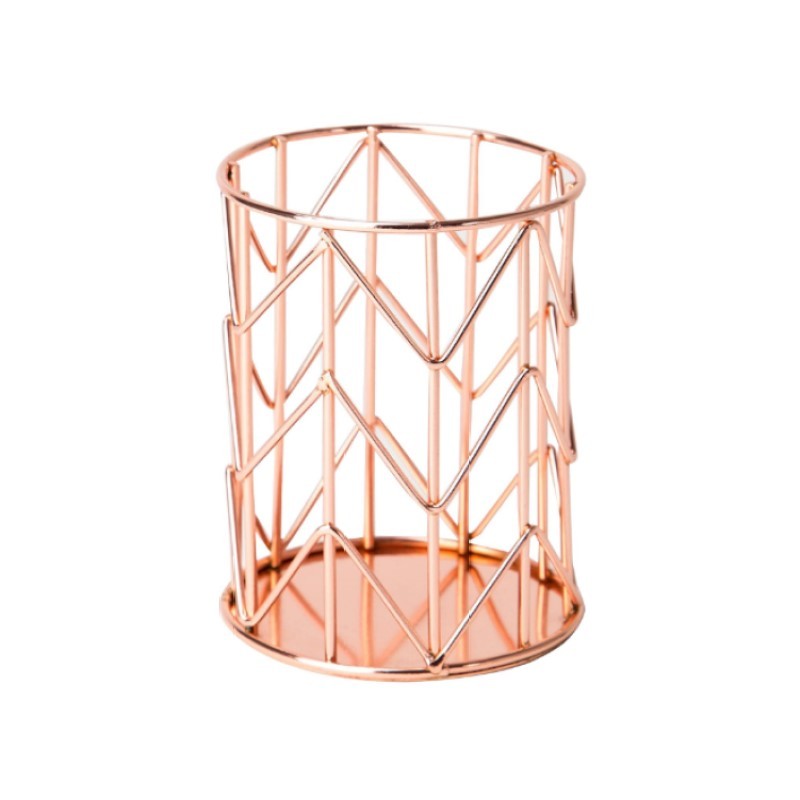 Metal Mesh Desktop Organizer Iron Round Pen Holder Pencil Storage Container for Home Office Supplies