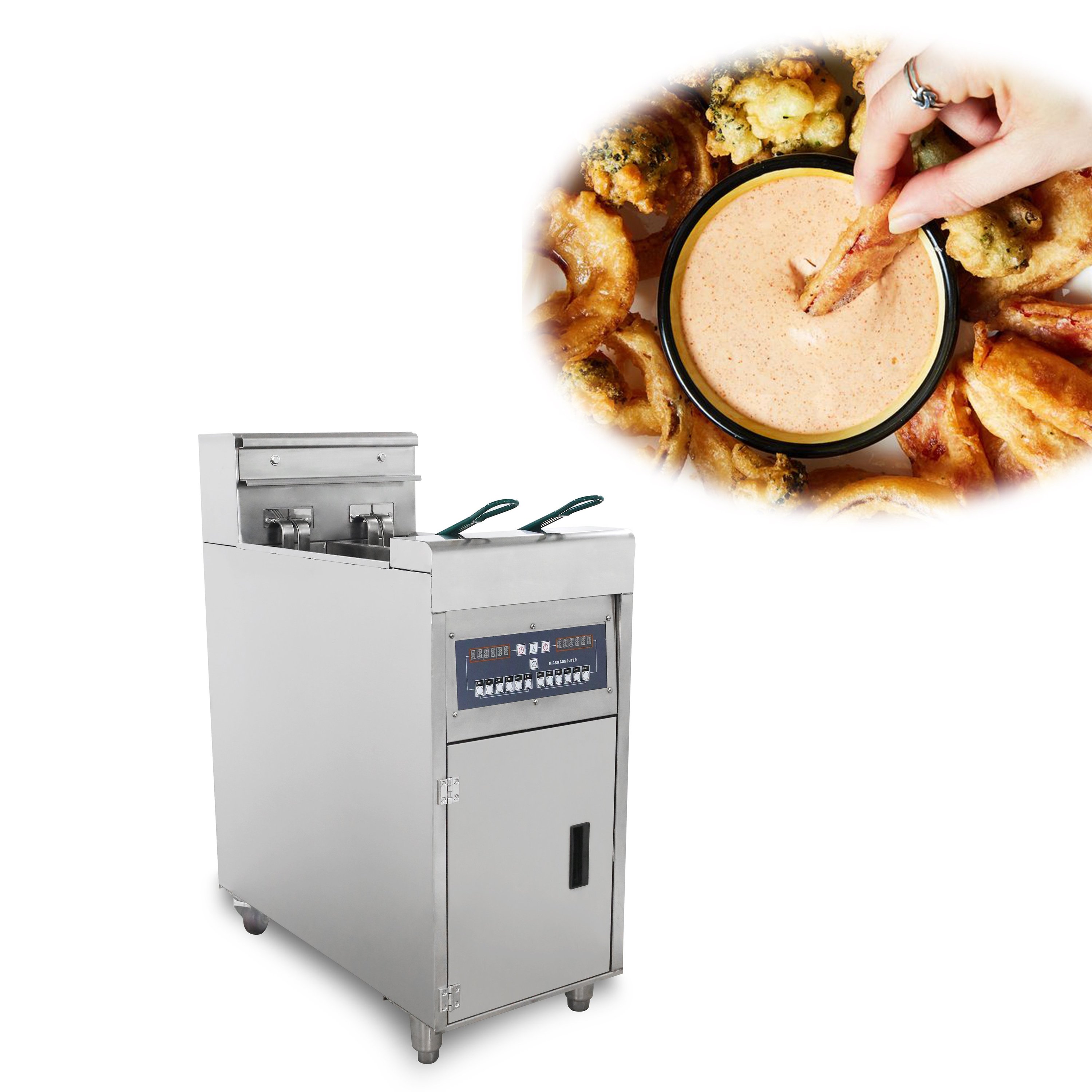 Vertical Automatic 50L Large Capacity Frying Chicken Machine Electric Deep Commercial Fryer
