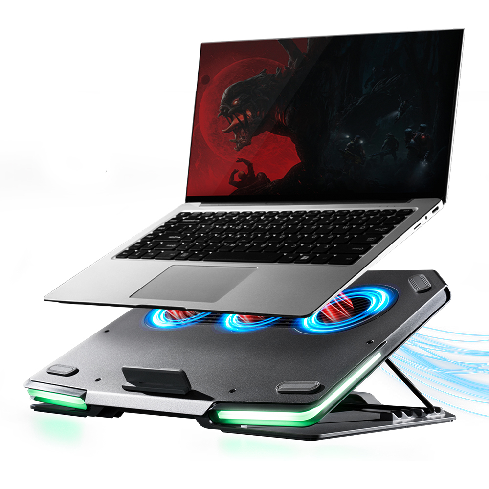 LCS02-1 RGB Освещение лучшая охлаждающая подставка для ноутбука с вентилятором для игровой ноутбук Macbook охлаждающая подставка