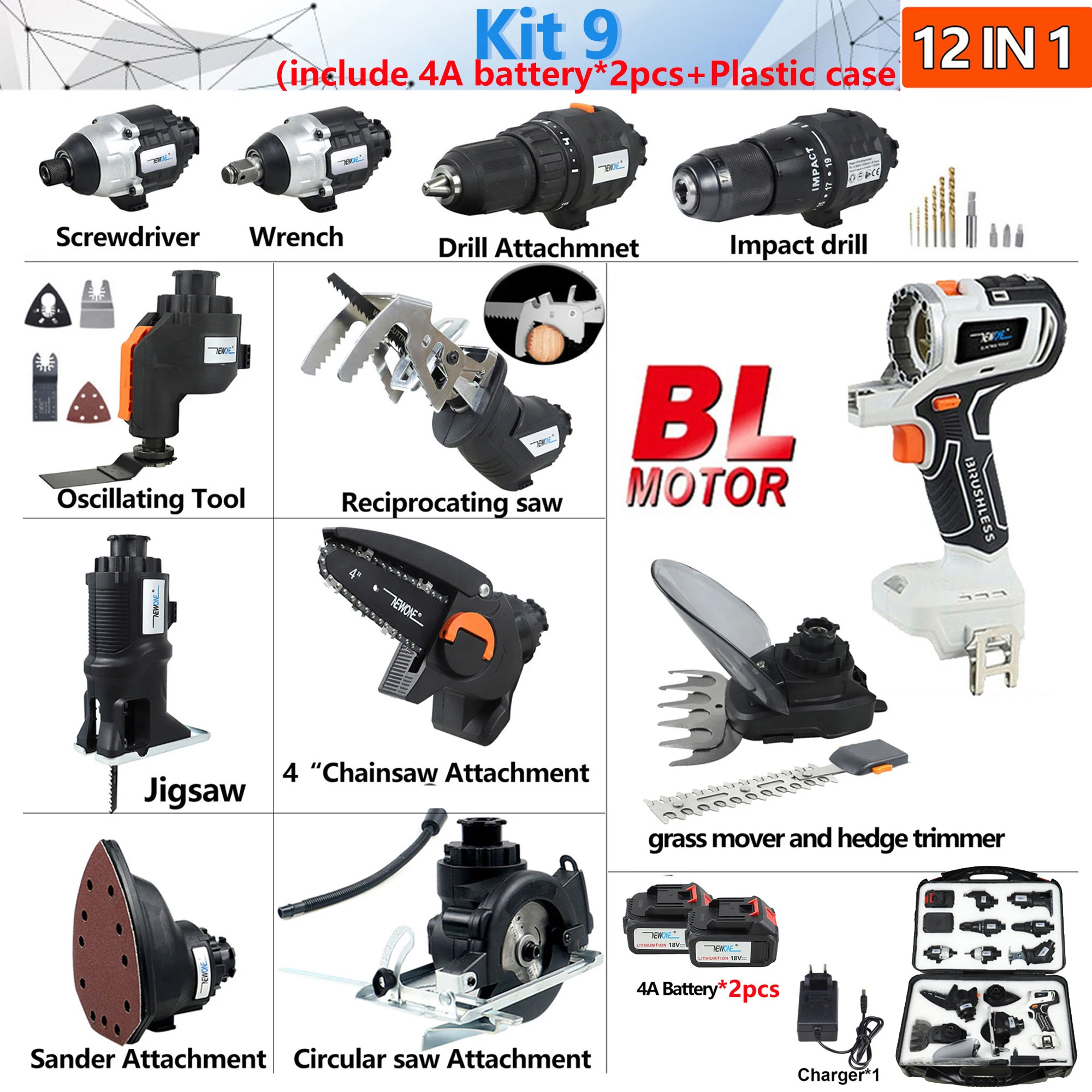 power tools combo kit cordless drills screwdriver set drill machine set hand tools DIY tool profesional 12 in 1 multi heads set