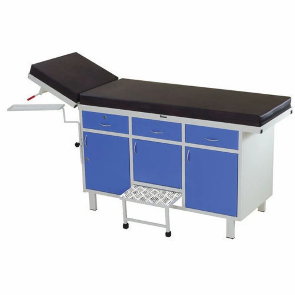 Hydraulic Medical Exam Table Stainless Steel Foldable Manual Patient Hospital Examination Couch Bed