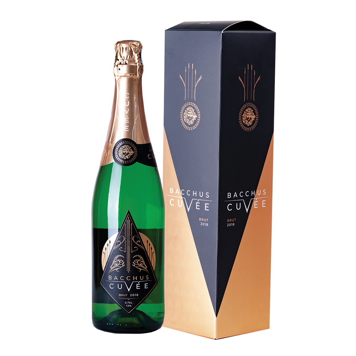 Казахстанское шампанское выдержанный "Bacchus Cuvee" brut white