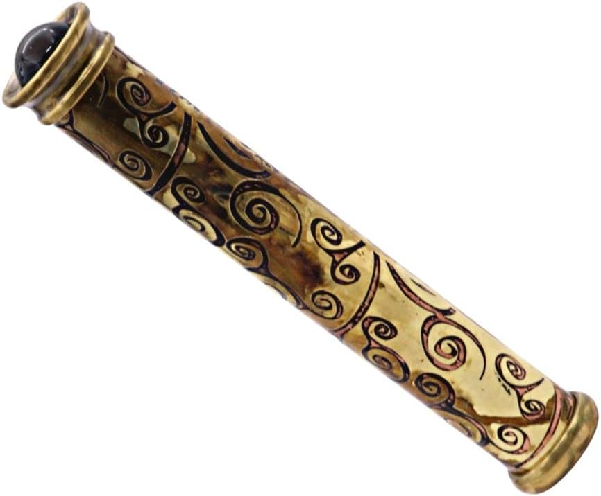 Brass Handmade Teleidoscope Vintage Look Kaleidoscope with Wooden Display Stand Nautical Decor for Gifting Antique Finish Gift