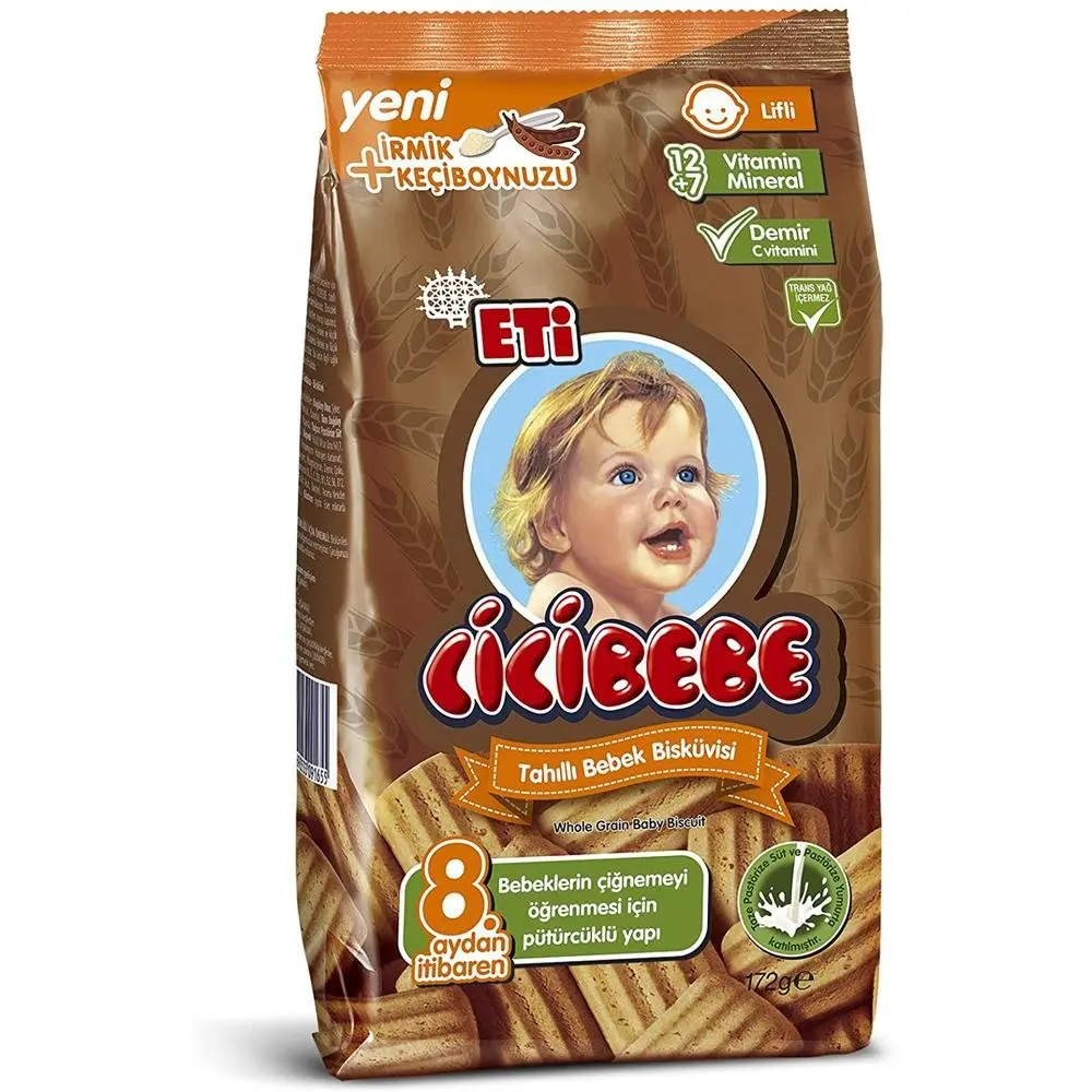 Eti Cicibebe детское печенье со вкусом хлопьев 172 г x 12 всегда свежий запас и новая дата Турция