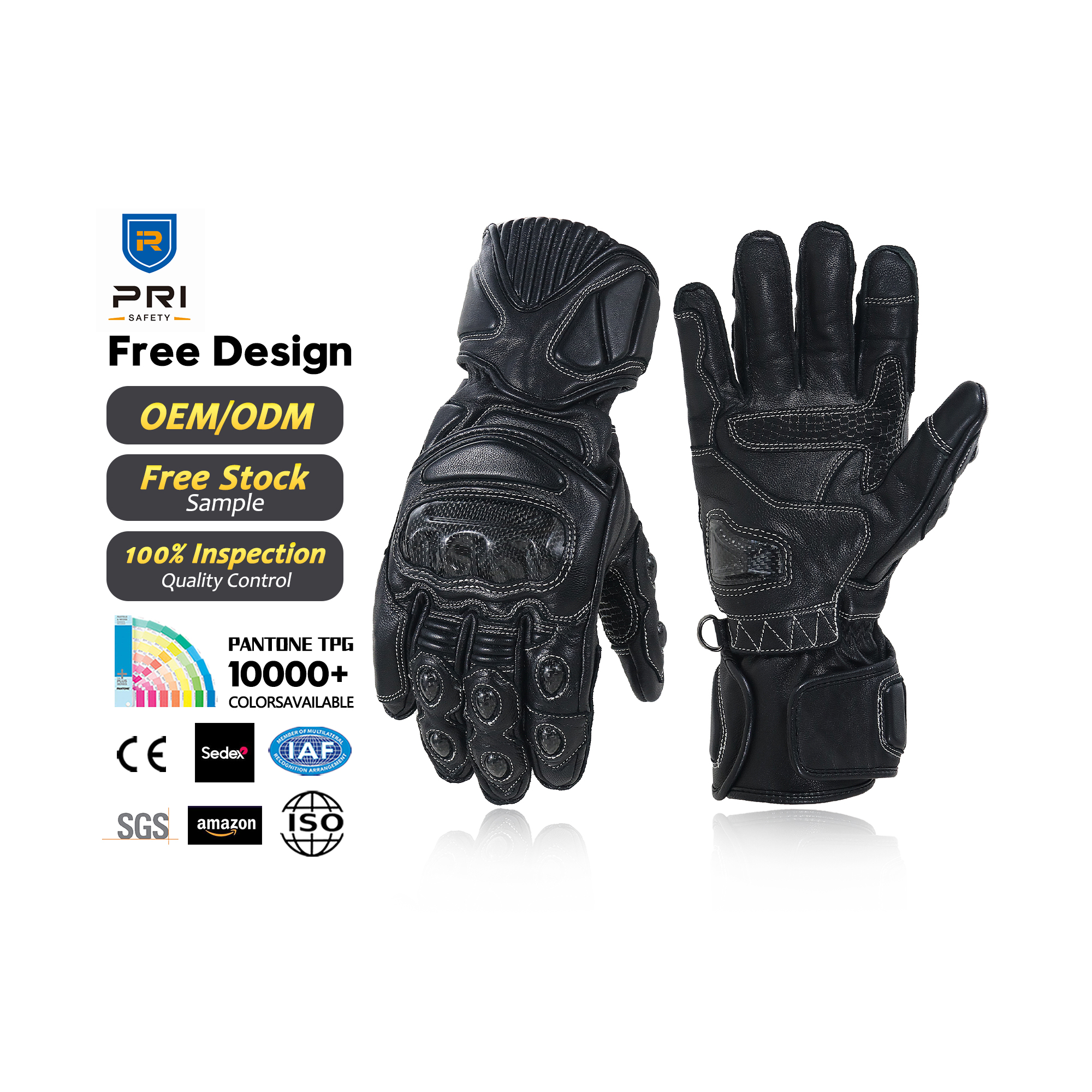 Heavy duty anti-vibration leather hand gloves for bike motorcycle motorcycle riding gloves Goatskin Racing Motocross Gloves