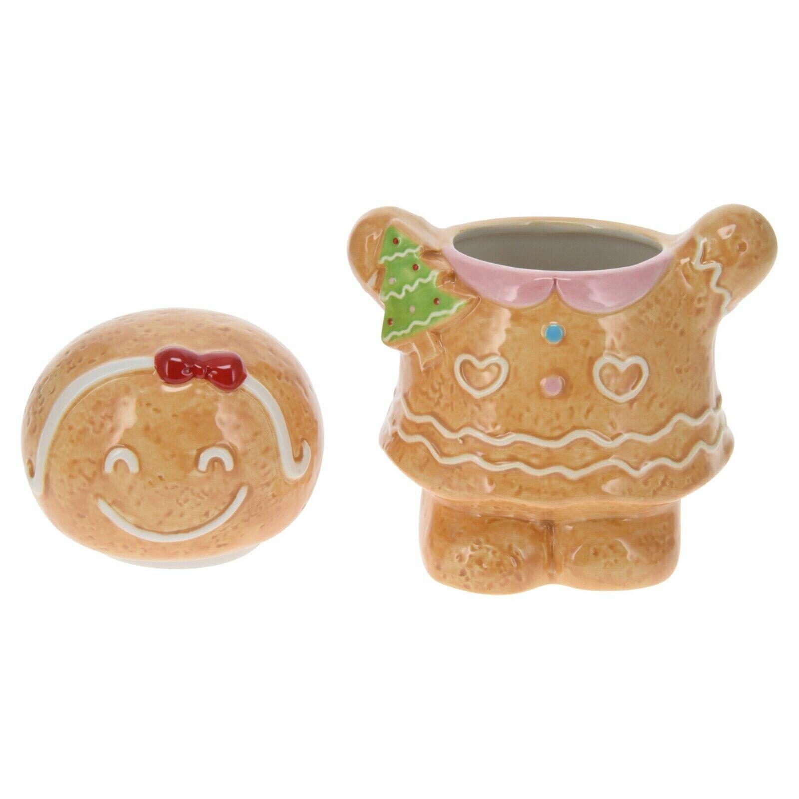 Christmas Ceramic Storage Jar Gingerbread Novelty for Biscuit and Sweet for Biscuit and Sweet Storage