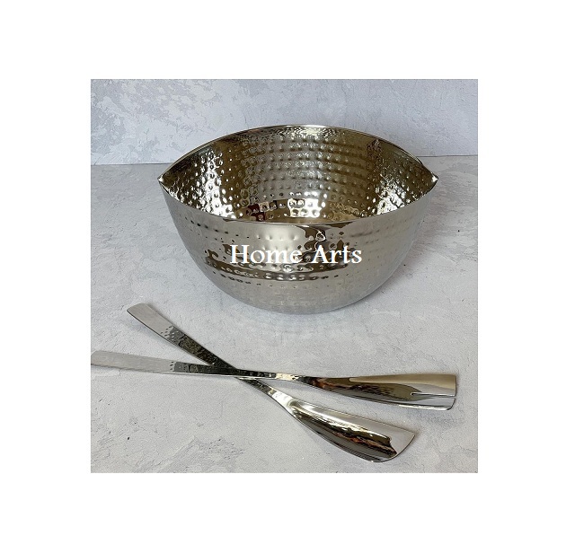Stainless Steel Hammered Food Serving Bowl Highest Quality Silver Color Dessert Snacks Serving Bowl For Sale