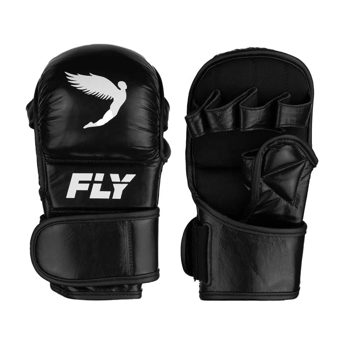 High QUality Genuine Cowhide Leather Fly MMA Combat Gloves For Sale New Design Mixed Martial Arts Training Gear Grappling Gloves