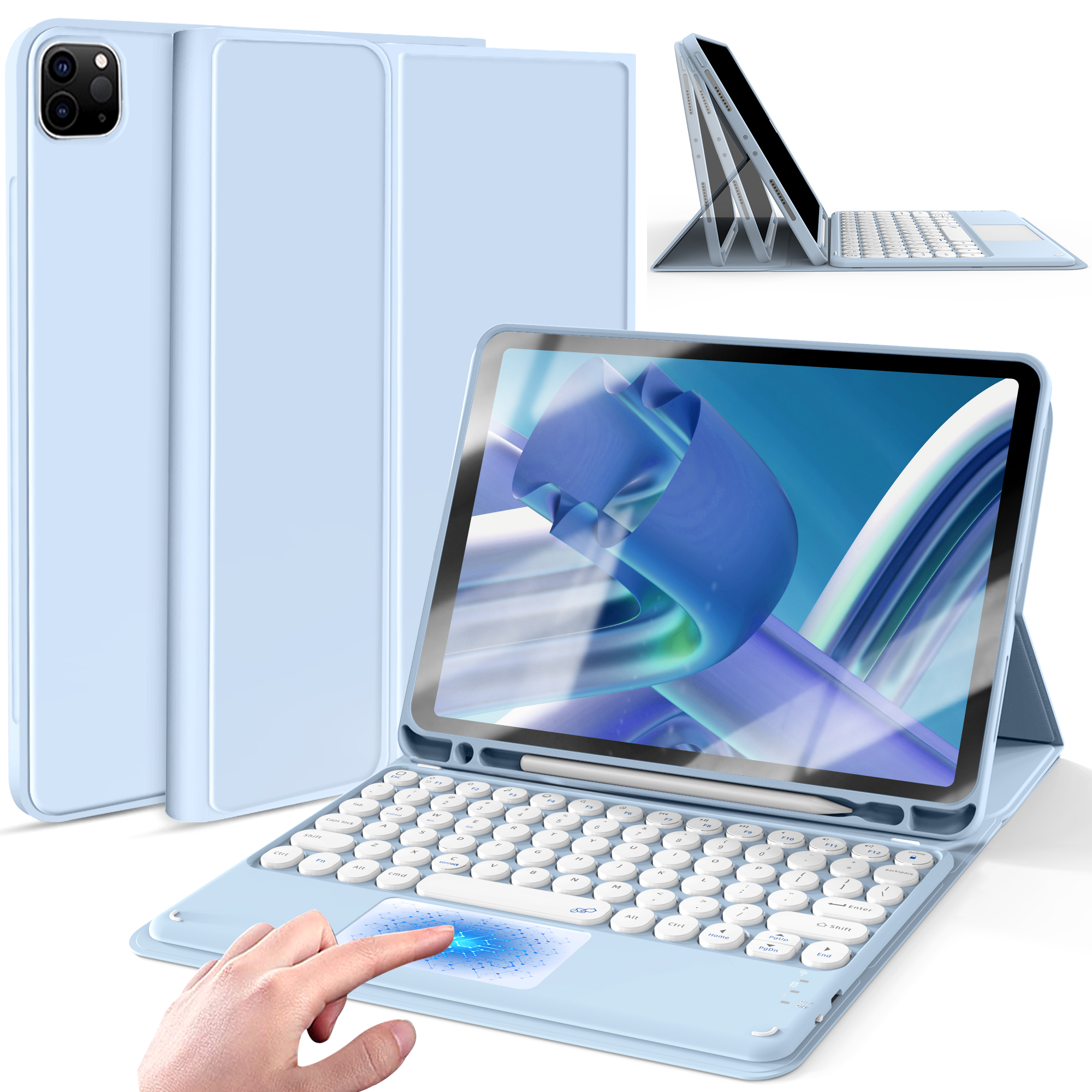 2022 заводской умный чехол для планшета iPad 11 Pro, мягкий силиконовый чехол с клавиатурой для iPad Pro 11 дюймов с держателем для карандашей