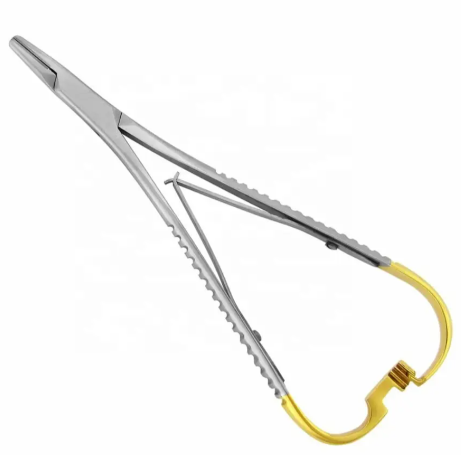 Manual Narrow Elastic Mathieu Pliers (Needle Holder) for Placing for Precision Work