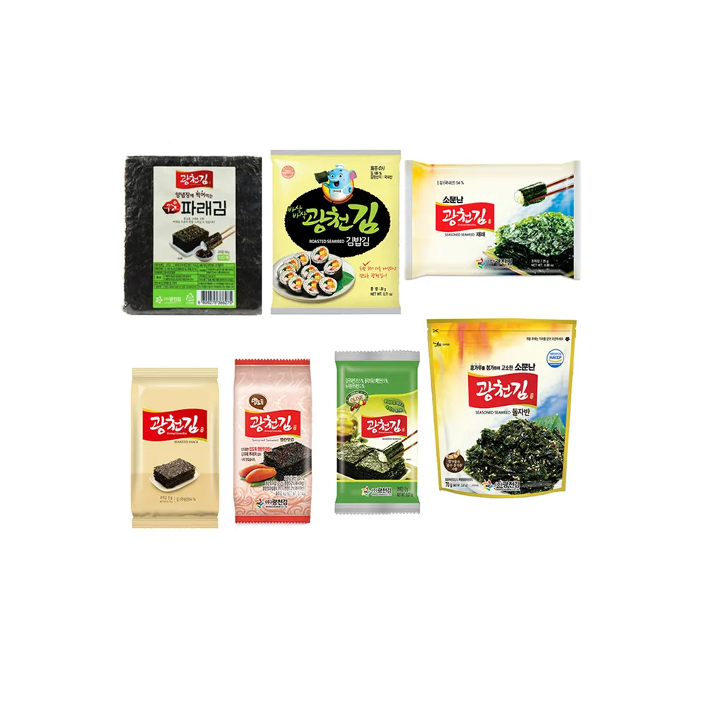 Wholesale Price Korean Representative Food Seaweed Snack Kwangcheon Korean Seaweed Snack Kwangcheon Kim Seaweed