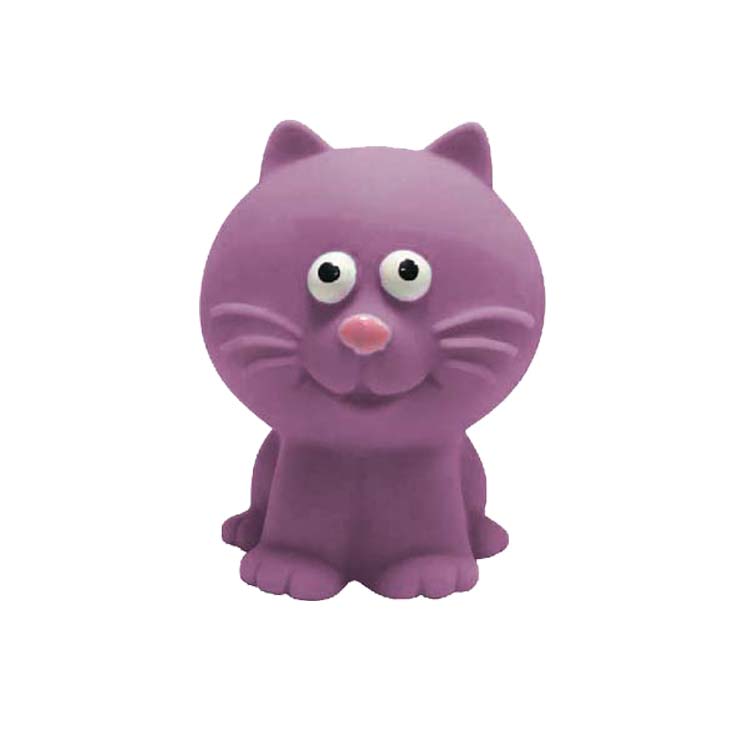 Kaico Taiwan Manufacture Purple Cat Animal Baby Shower Toy Soft Plastic Toy Custom Vinyl Toy For Baby Bath