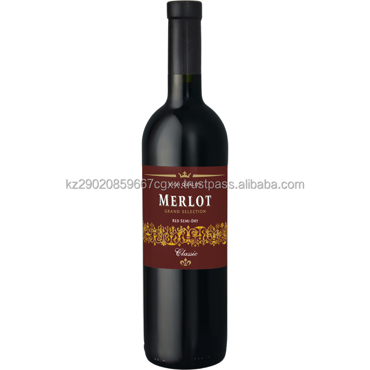 Красное полусухое виноградное вино Merlot, 12% спирт, богатый свежий фруктовый аромат, бодрящий послевкусие белое вино