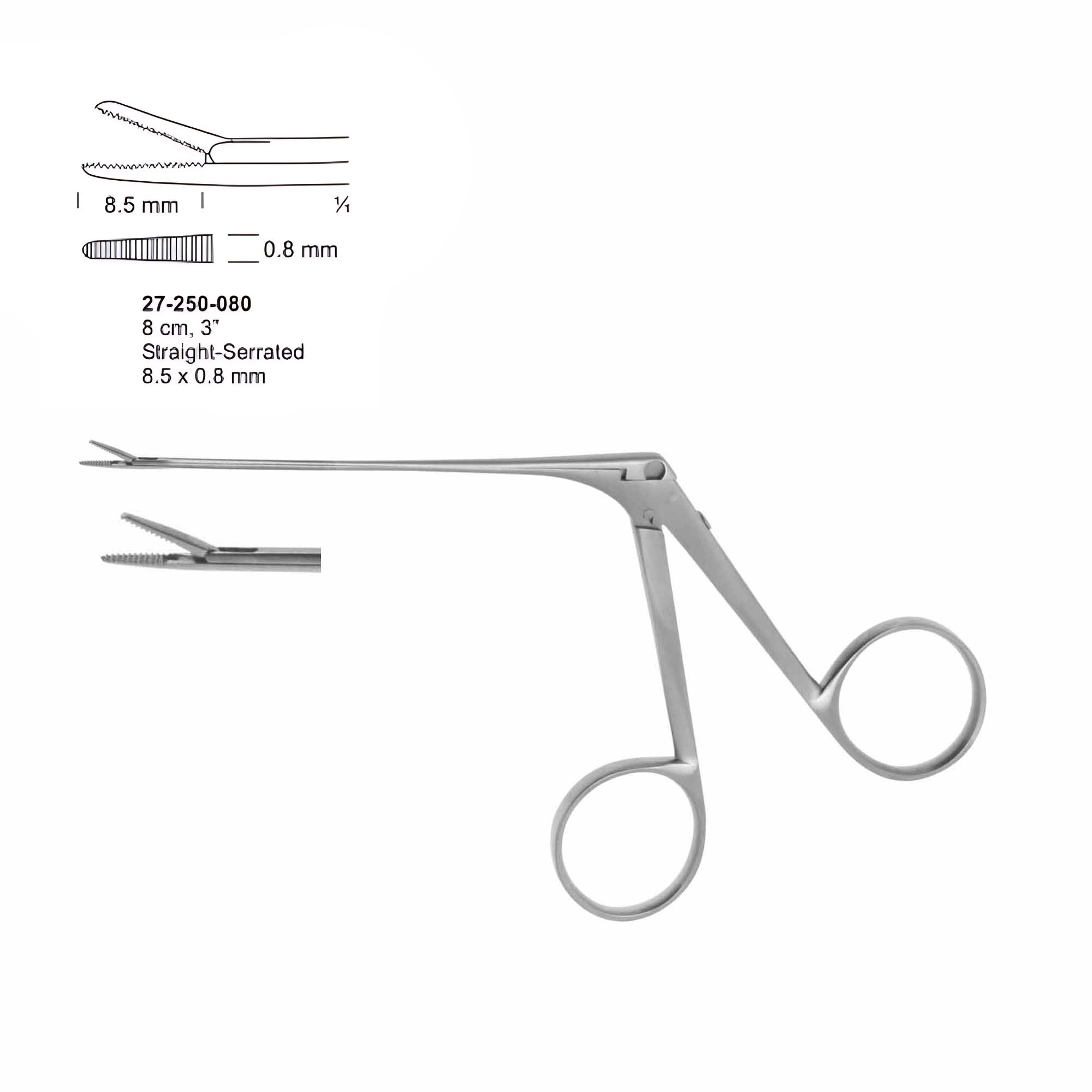 Top-Rated 8cm Micro Ear Forceps Stainless Steel Manual ENT Surgical Instruments Serrated-Straight 8.5 X 0.8mm Speculum