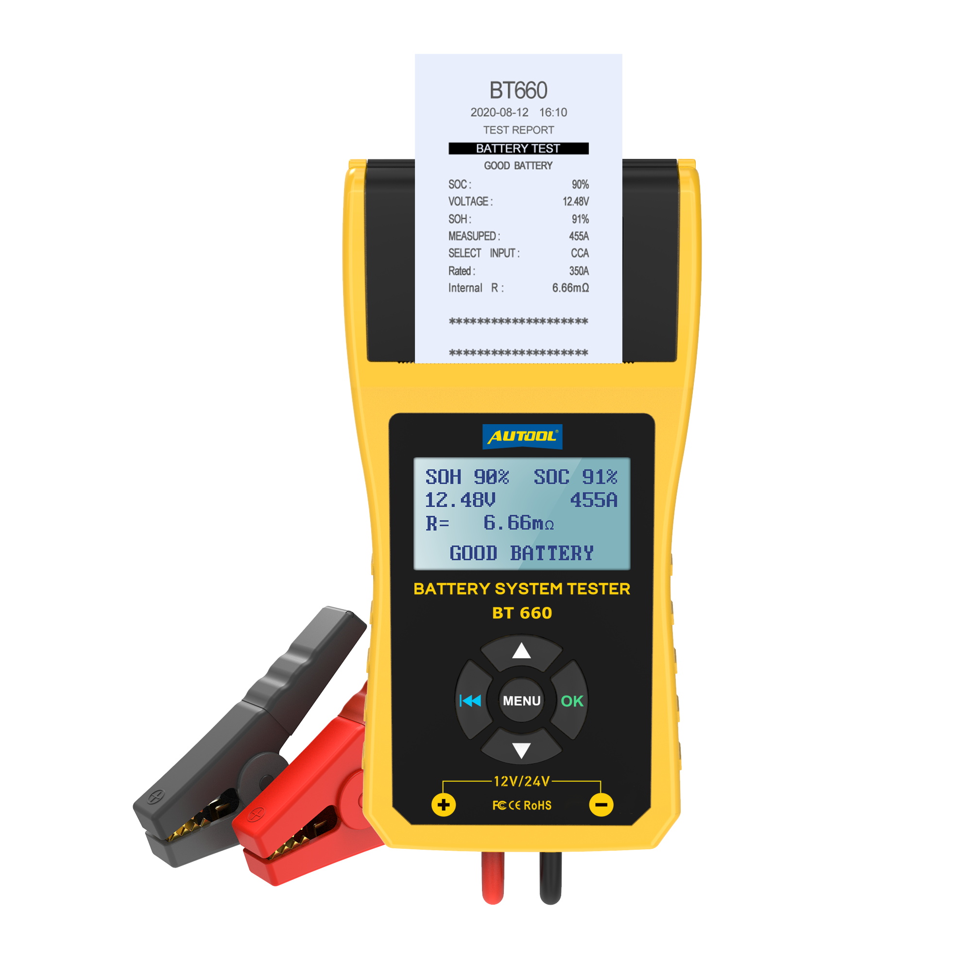 Фабрика Многоязычная AUTOOL BT660 тестер автомобильного аккумулятора Встроенный принтер BT-660 батарея тестер автоматический тестер автомобильного аккумулятора