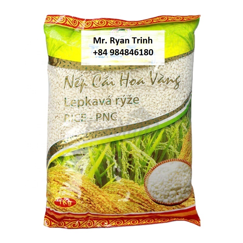 Круглое зерно клейкий рис NEP CAI HOA VANG 5,2 мм подходит для подачи липких рисовых блюд для розничной торговли в супермаркете