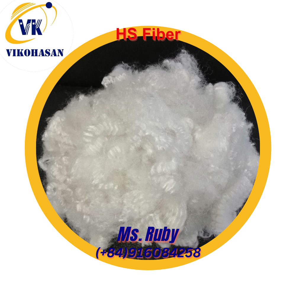 Staple Fiber Manufacturer and Synthetic Fiber and GRS Recycled Polyester Fibre Vietnam Hollow Siliconized Polyester HS VIKOHASAN