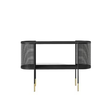 Customizable Modern Luxury Black Metal Console Tables with High Quality Top Metal Leg Hallway Table Living Room Furniture