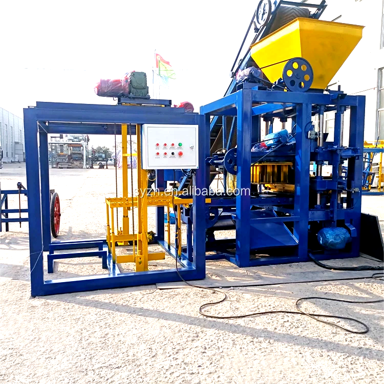 Semi automatic QTJ4-26 Small Scale Concrete cement solid Block Making Machine 850*450 mm pallet 11.95 KW