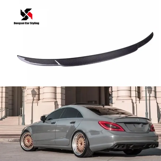 B Style Dry Carbon Rear Lip Trunk Tail Wing Boot Spoiler Ducktail for Mercedes Benz CLS63 W218 AMG 2016+