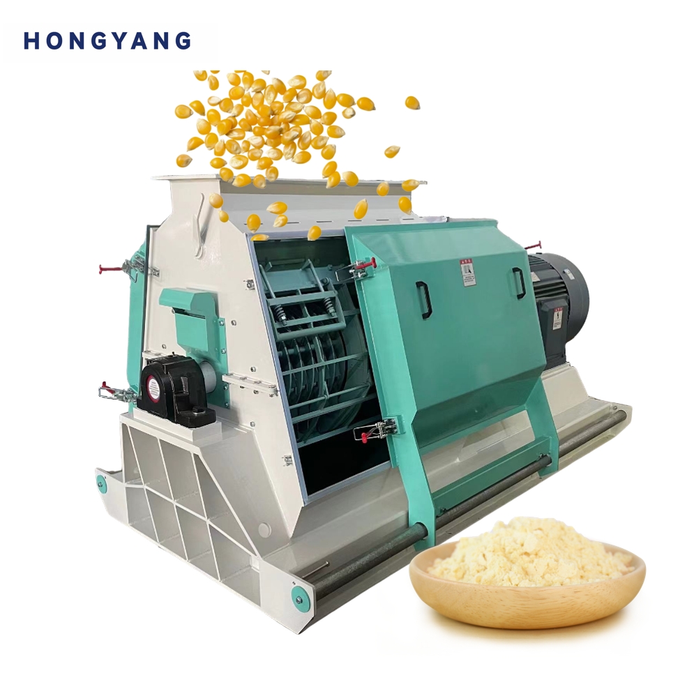 Liyang HY New design SFSP animal feed processing machine durable rice husk corn hammer mill grain grinder
