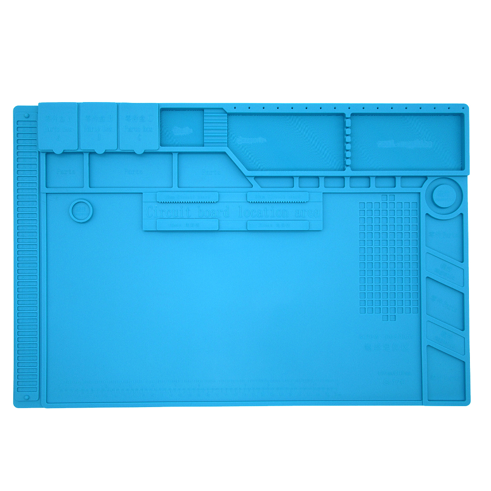 S-170 480*318MM BGA Soldering Repair Insulation Silicone Mat Electronic Repair Table Mat Mobile Phone Repair Mat