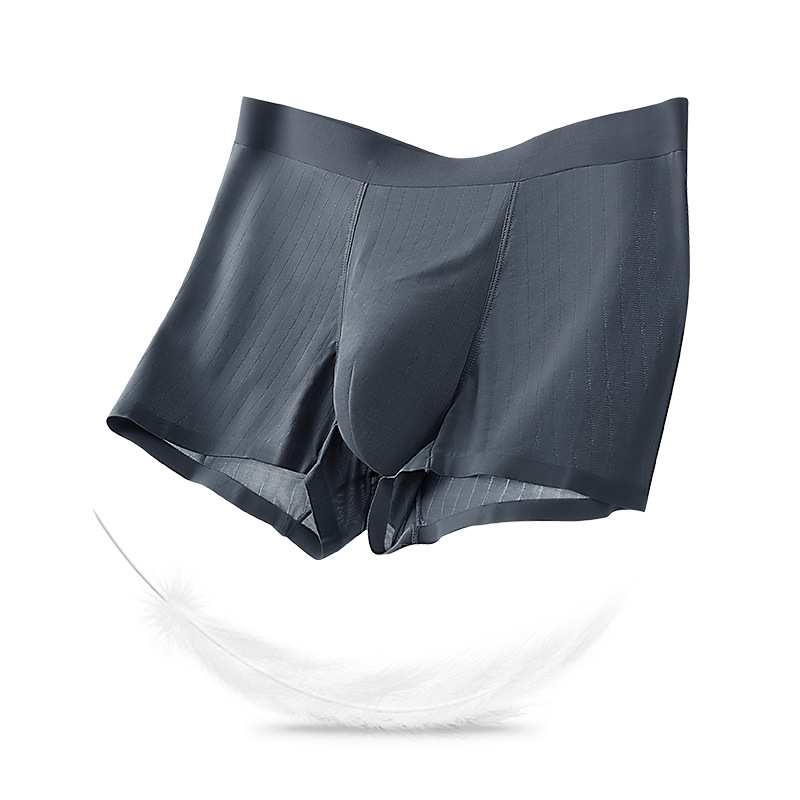 Wholesale summer Men's Ultra thin ice silk No trace underwear Quick drying breathable Mid waist Personality trend boxer briefs